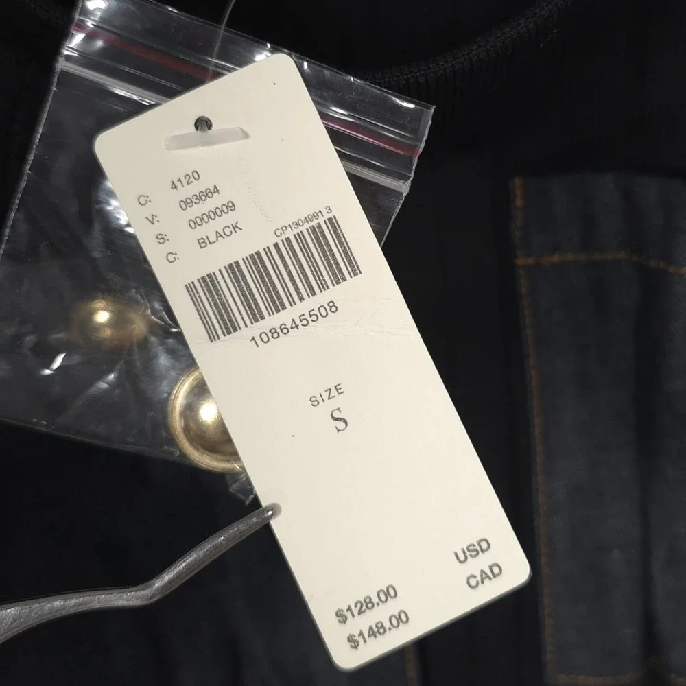 ANTHROPOLOGIE MAEVE Women's New SMALL Denim Pocket Knit Mini Skirt Black 4120
